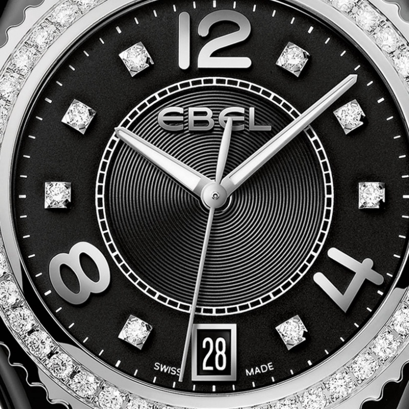 Ebel X-1 34mm black ceramic with diamonds - Luxois