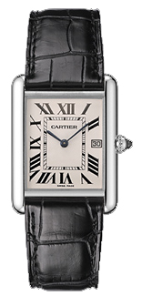 Cartier Tank Louis 18k White Gold Burgundy Strap Ladies Watch W1541056
