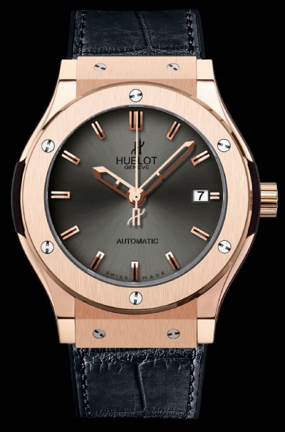 Hublot Classic Fusion Chronograph King Gold Racing Grey Dial Rose Gold  Bezel Leather Strap 45mm 521.OX.7081.LR - BRAND NEW