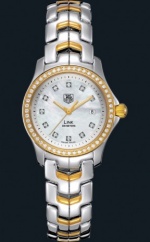 TAG Heuer Link MOP Steel Yellow Gold Diamond Ladies Watch WJF1354